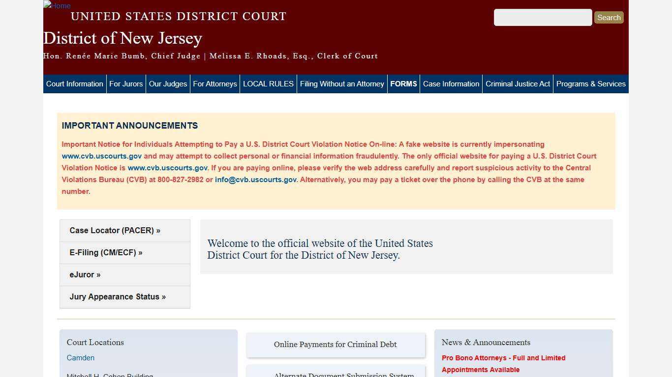 District of New Jersey United States District Court